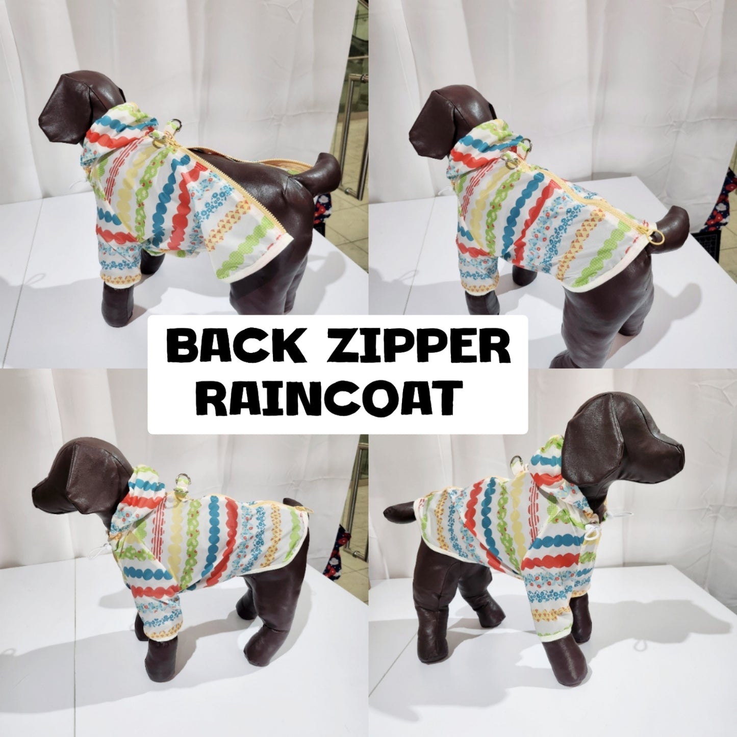 Custom-fit Back Zipper Raincoat